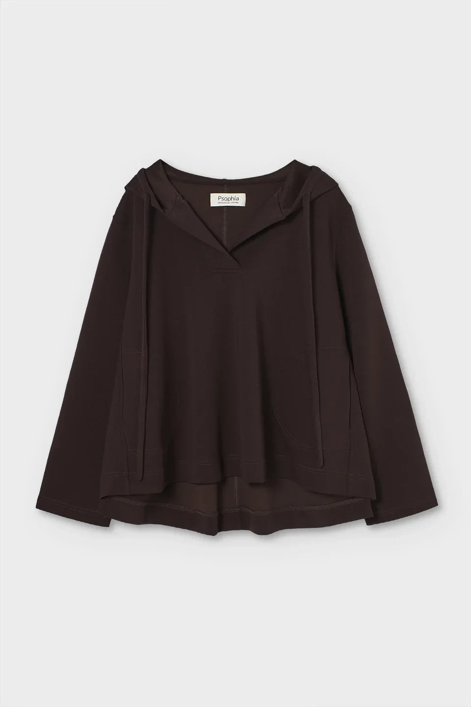 PSOHIA CHOCOLATE A-LINE HOODED TOP
