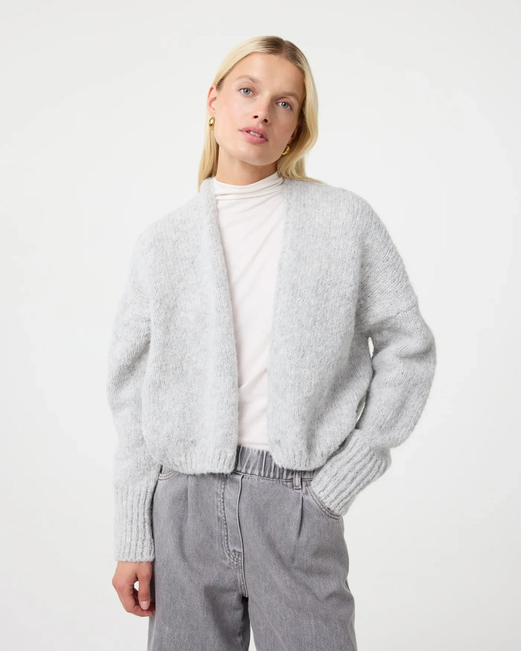 SOFT GREY BECKY CARDIGAN