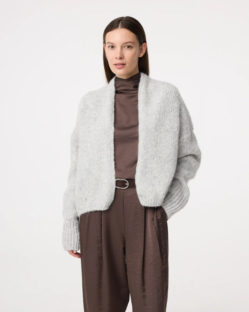 SOFT GREY BECKY CARDIGAN