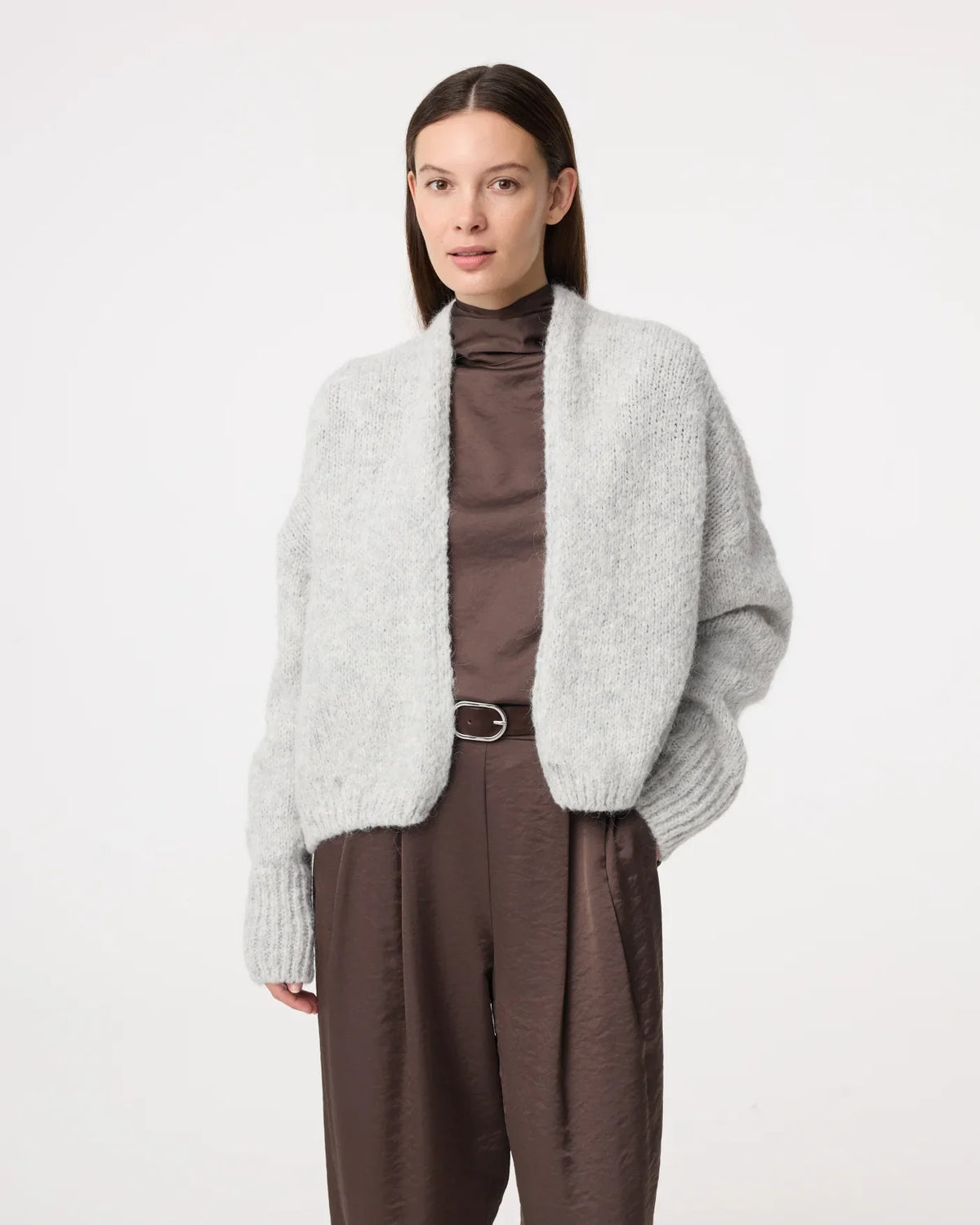 SOFT GREY BECKY CARDIGAN
