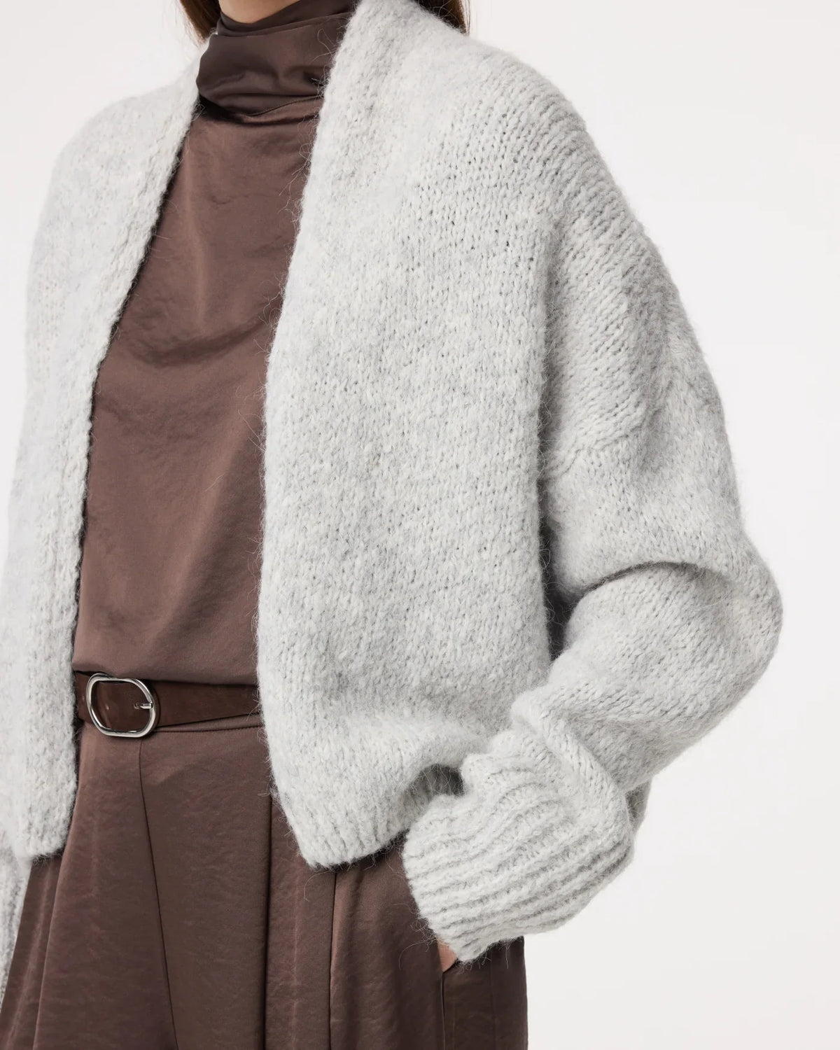 SOFT GREY BECKY CARDIGAN
