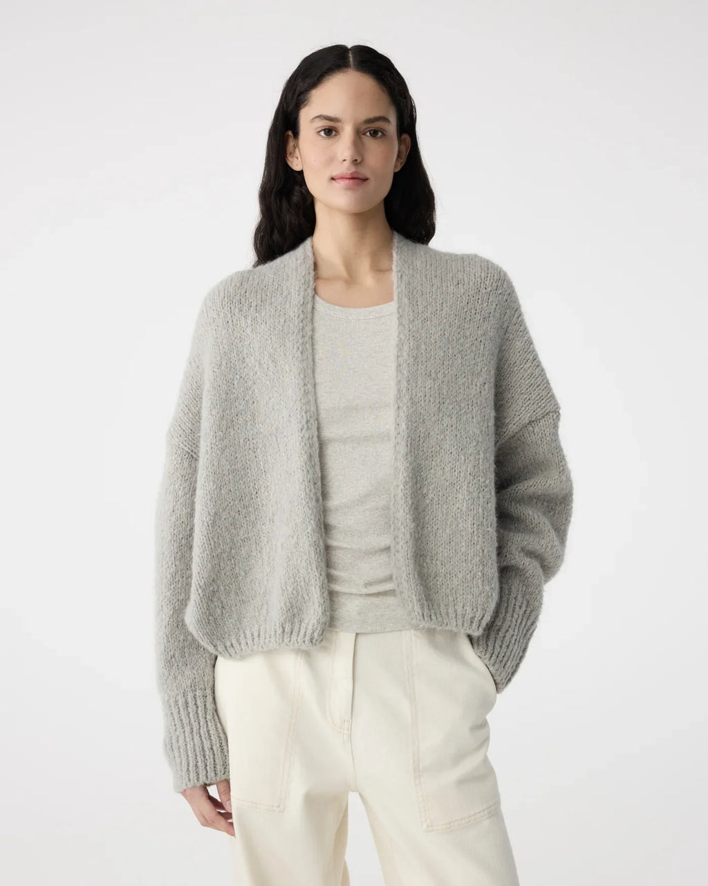 DUSTY GREY BECKY CARDIGAN