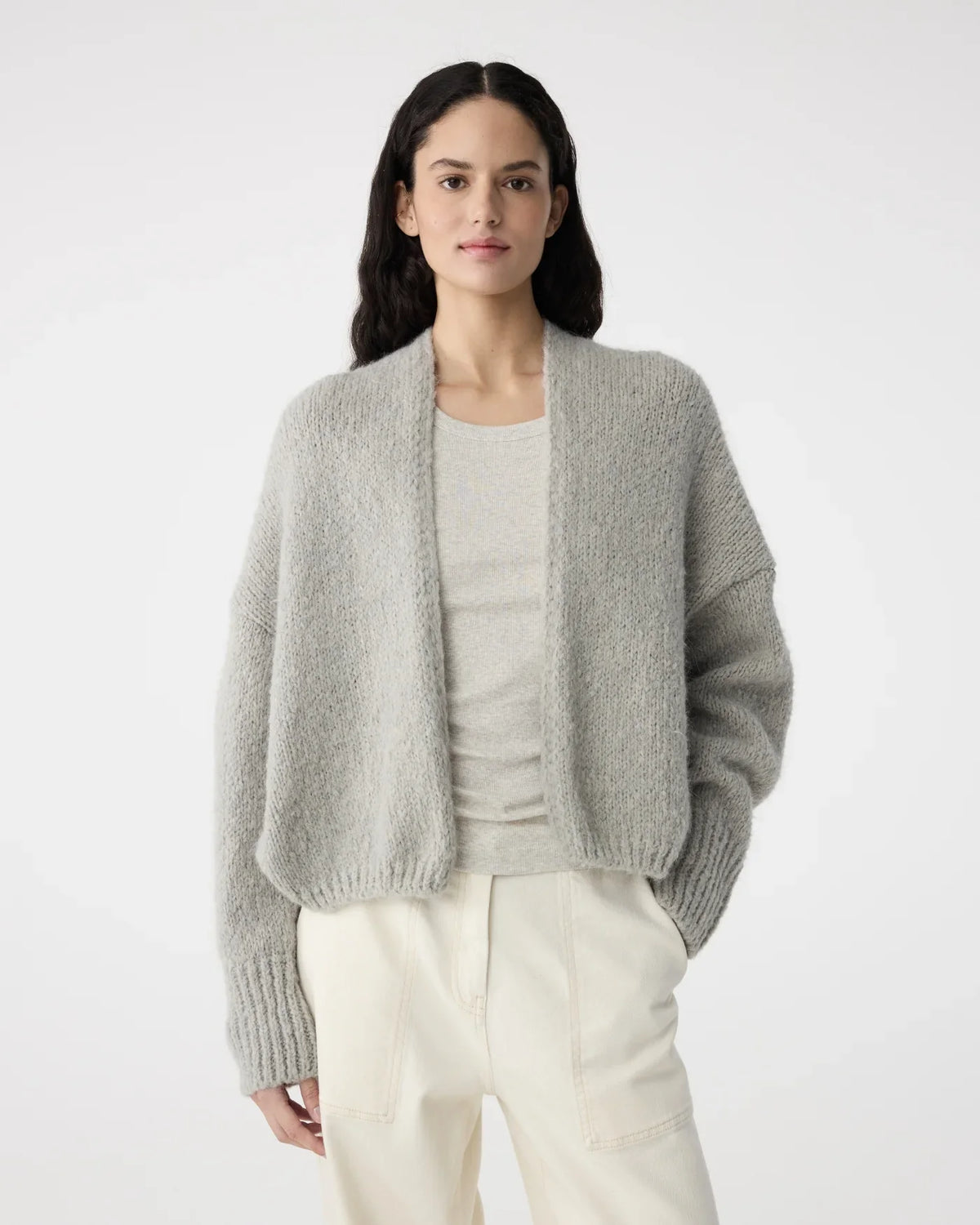 DUSTY GREY BECKY CARDIGAN