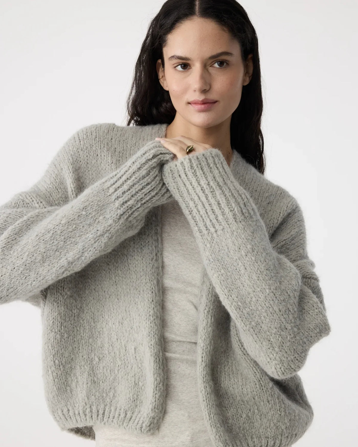 DUSTY GREY BECKY CARDIGAN