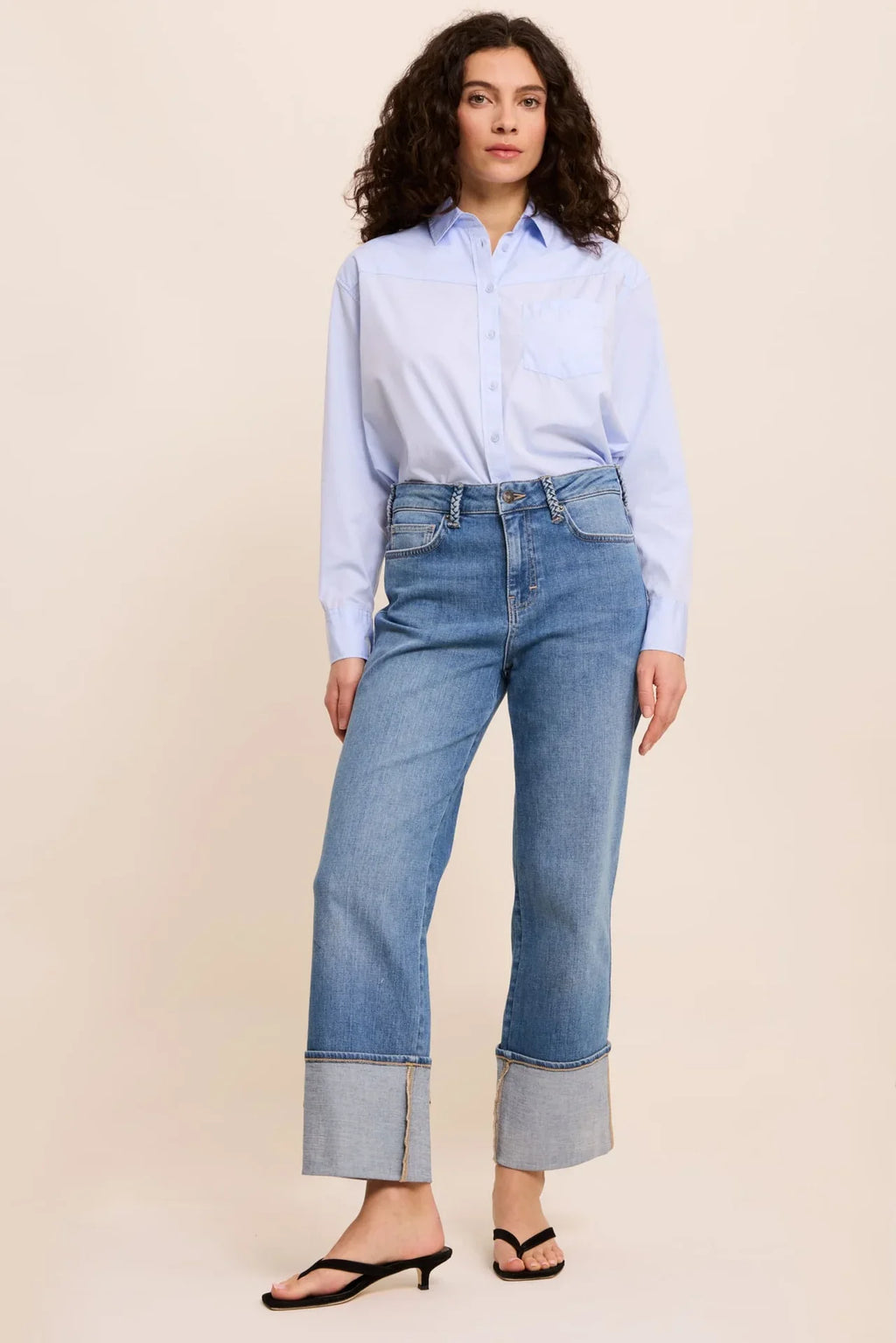 FIVE DENIM TURN UP JEANS