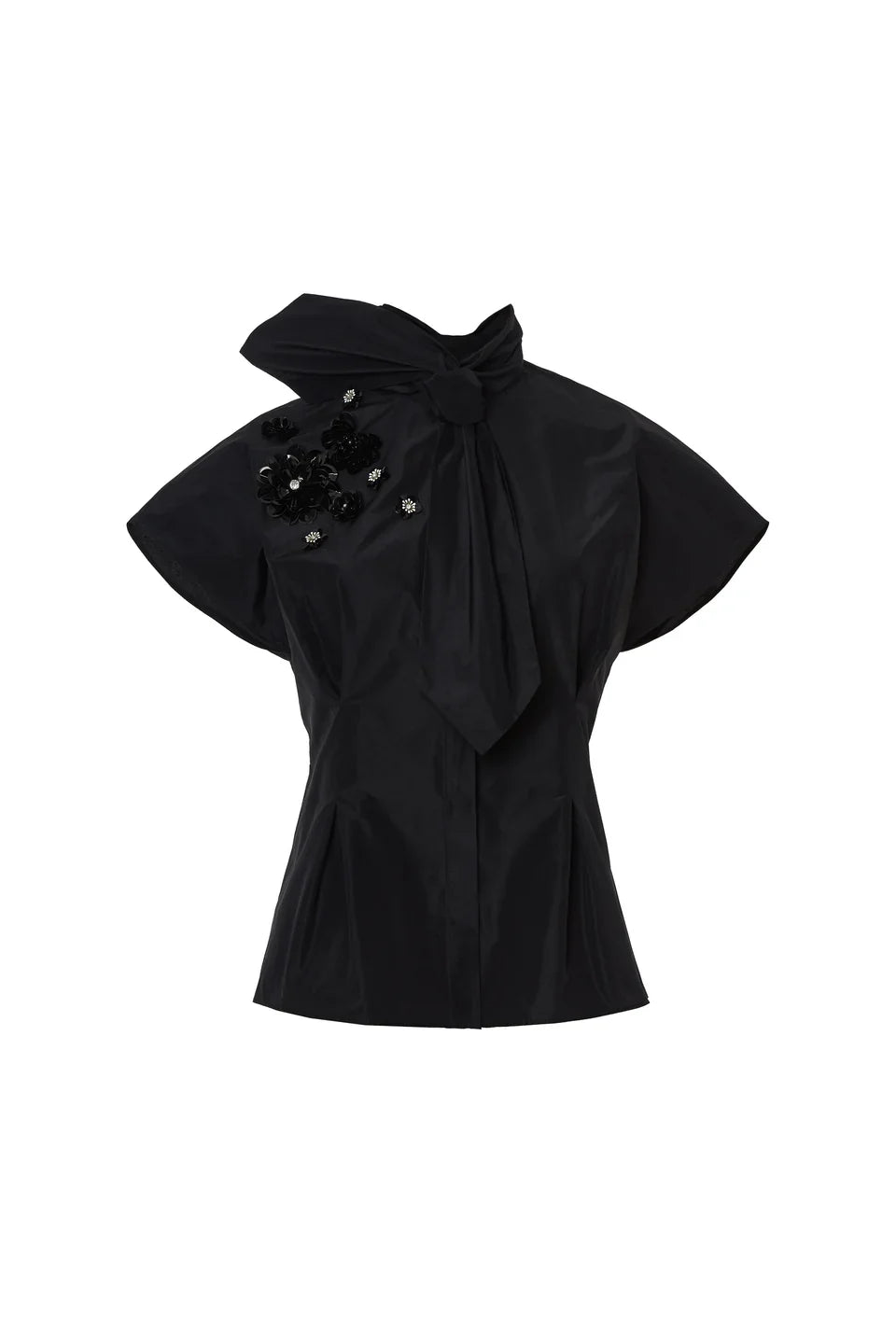 BLACK TAFFETA TOP