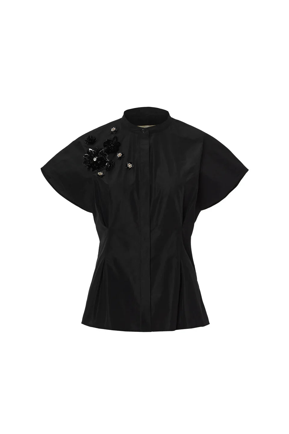 BLACK TAFFETA TOP