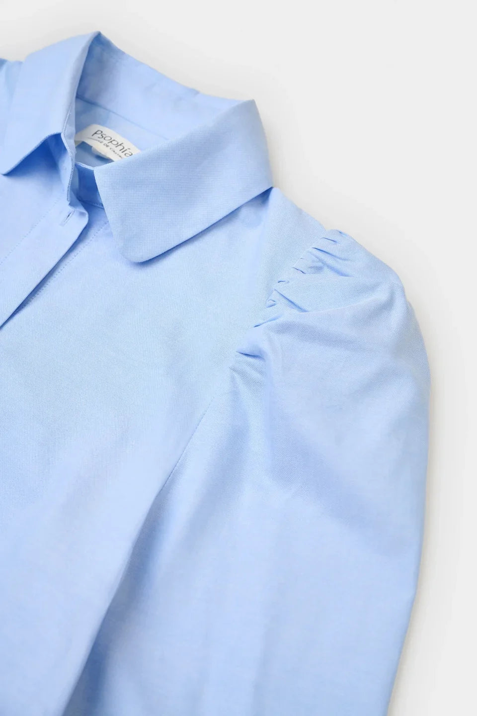 PUFF SLEEVE BLUE OXFORD SHIRT