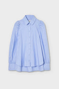 PUFF SLEEVE BLUE OXFORD SHIRT