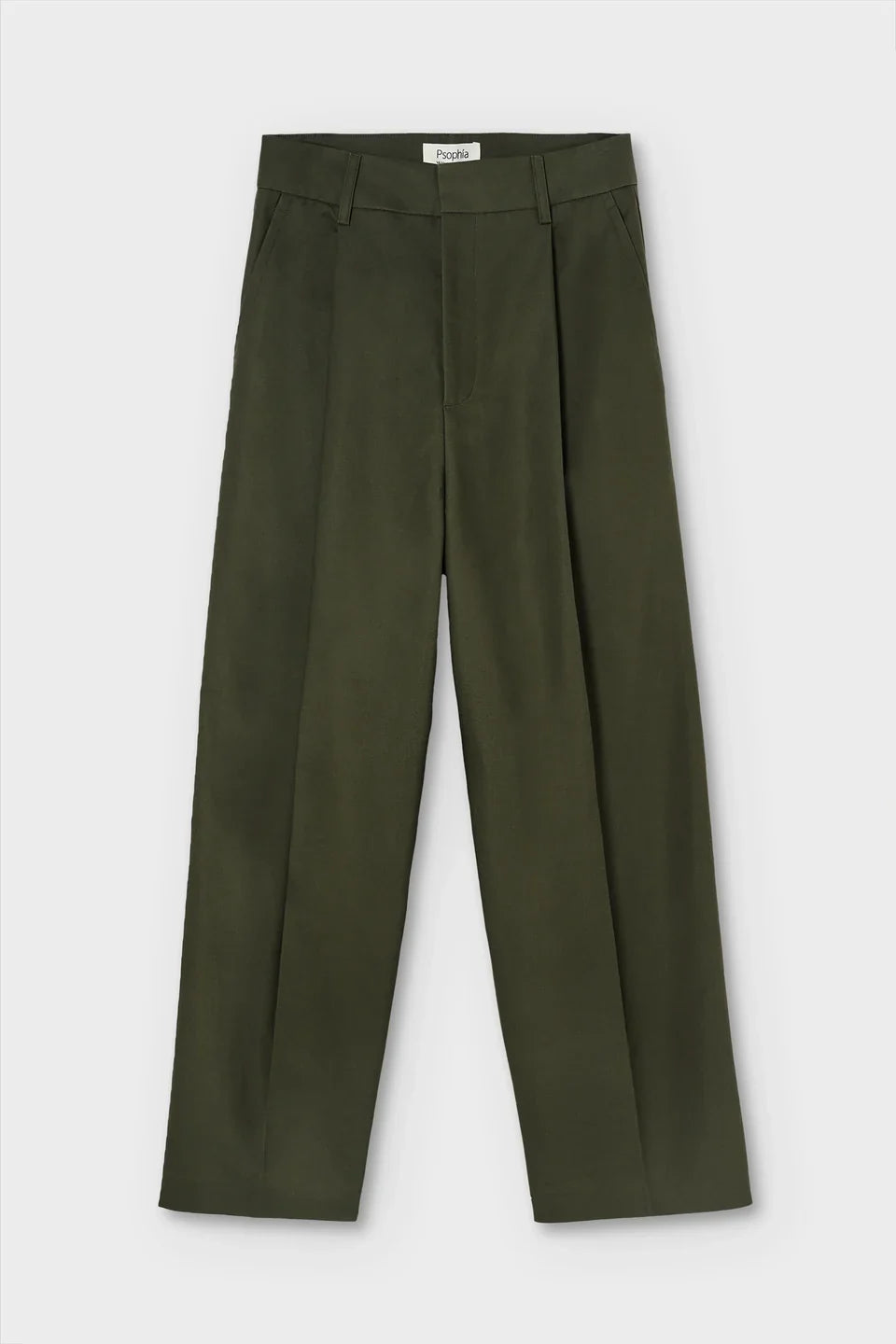 KHAKI CARROT FIT PLEAT FRONT TROUSER