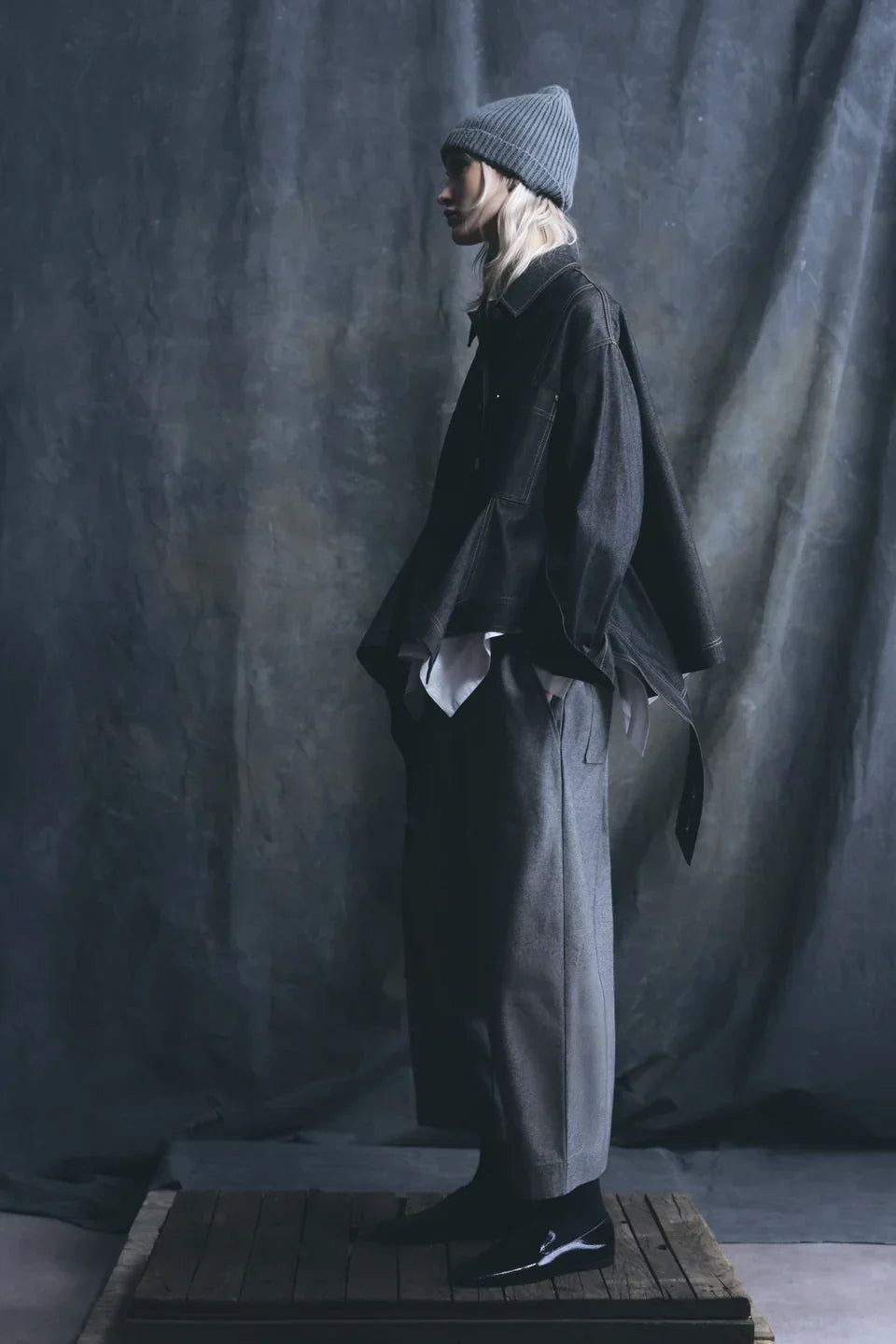 GREY DENIM BALLOON TROUSER