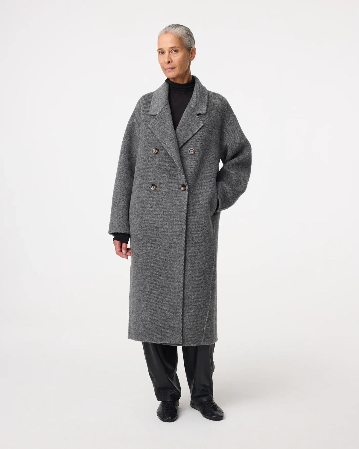 GREY FAREL WOOL COAT