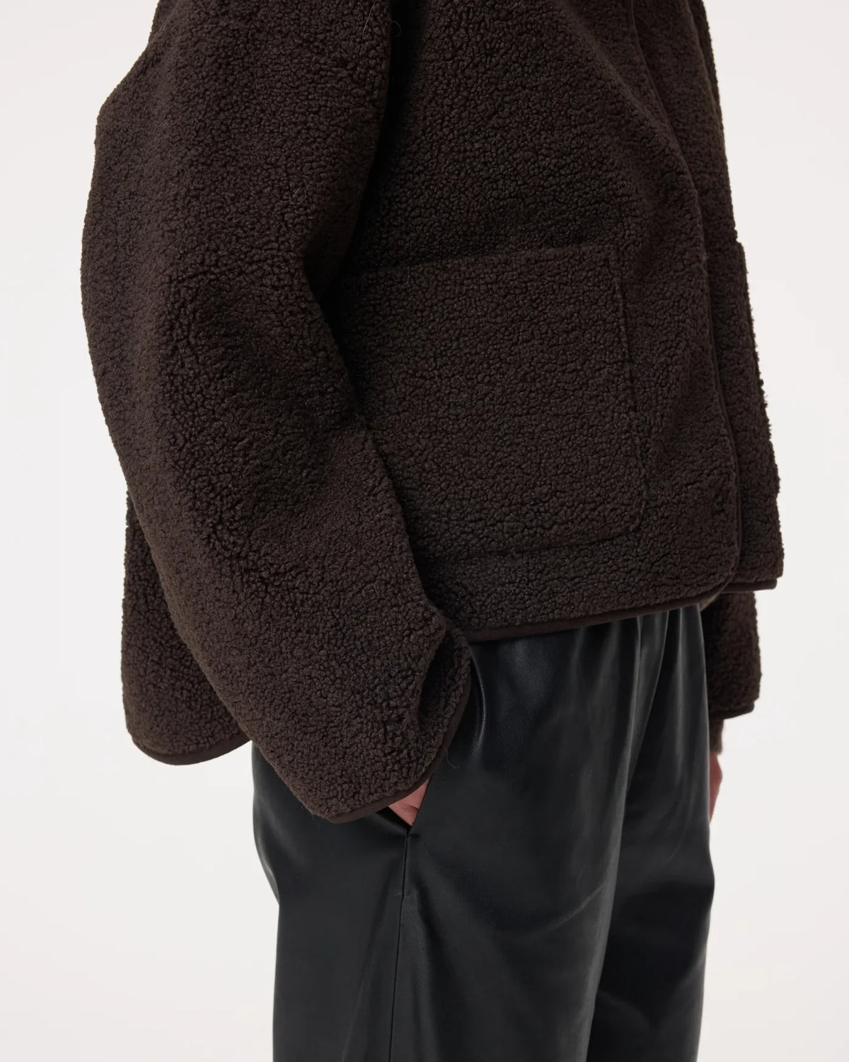 CHOCOLATE REVERSIBLE TEDDY JIL JACKET