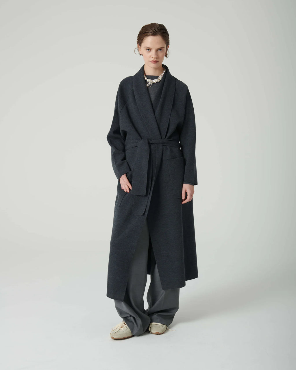 LONG GREY CARDIGAN