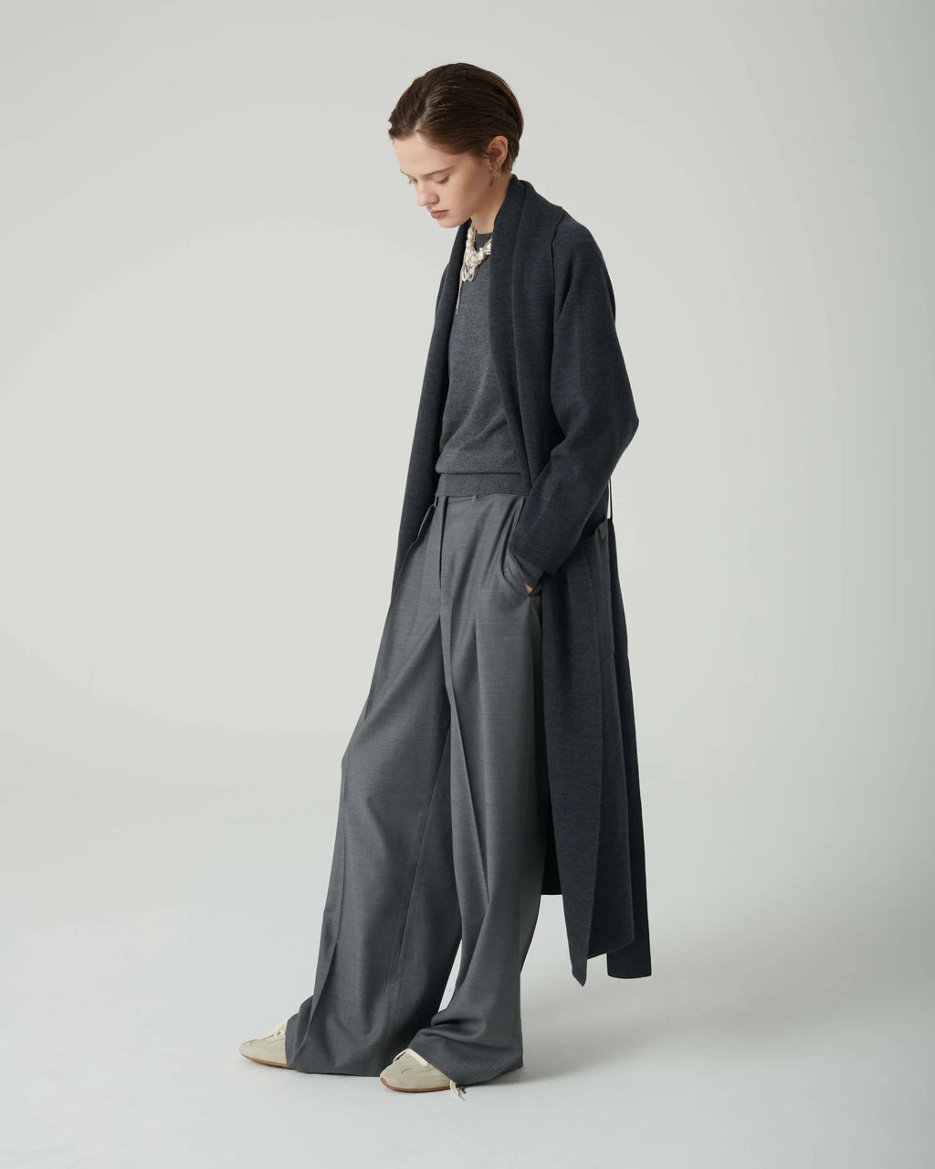 LONG GREY CARDIGAN