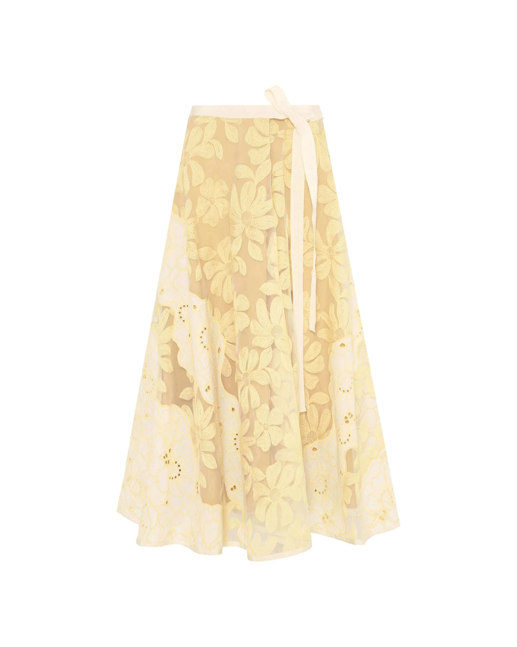 YELLOW EMBROIDERED SKIRT