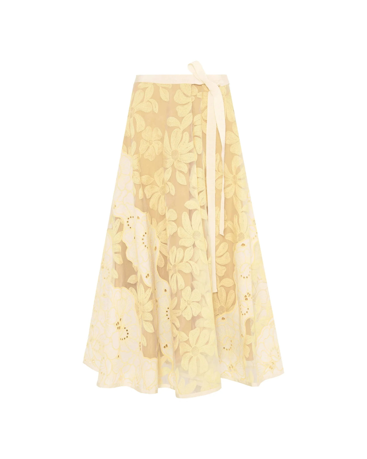 YELLOW EMBROIDERED SKIRT