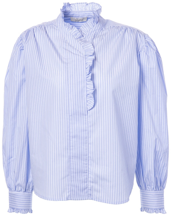 BLUE STRIPE PATCHOULI BLOUSE