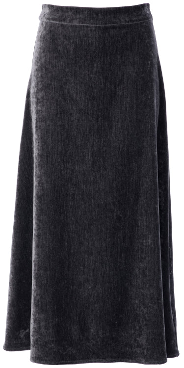 BROWN PIROUETTE A-LINE VELVET SKIRT