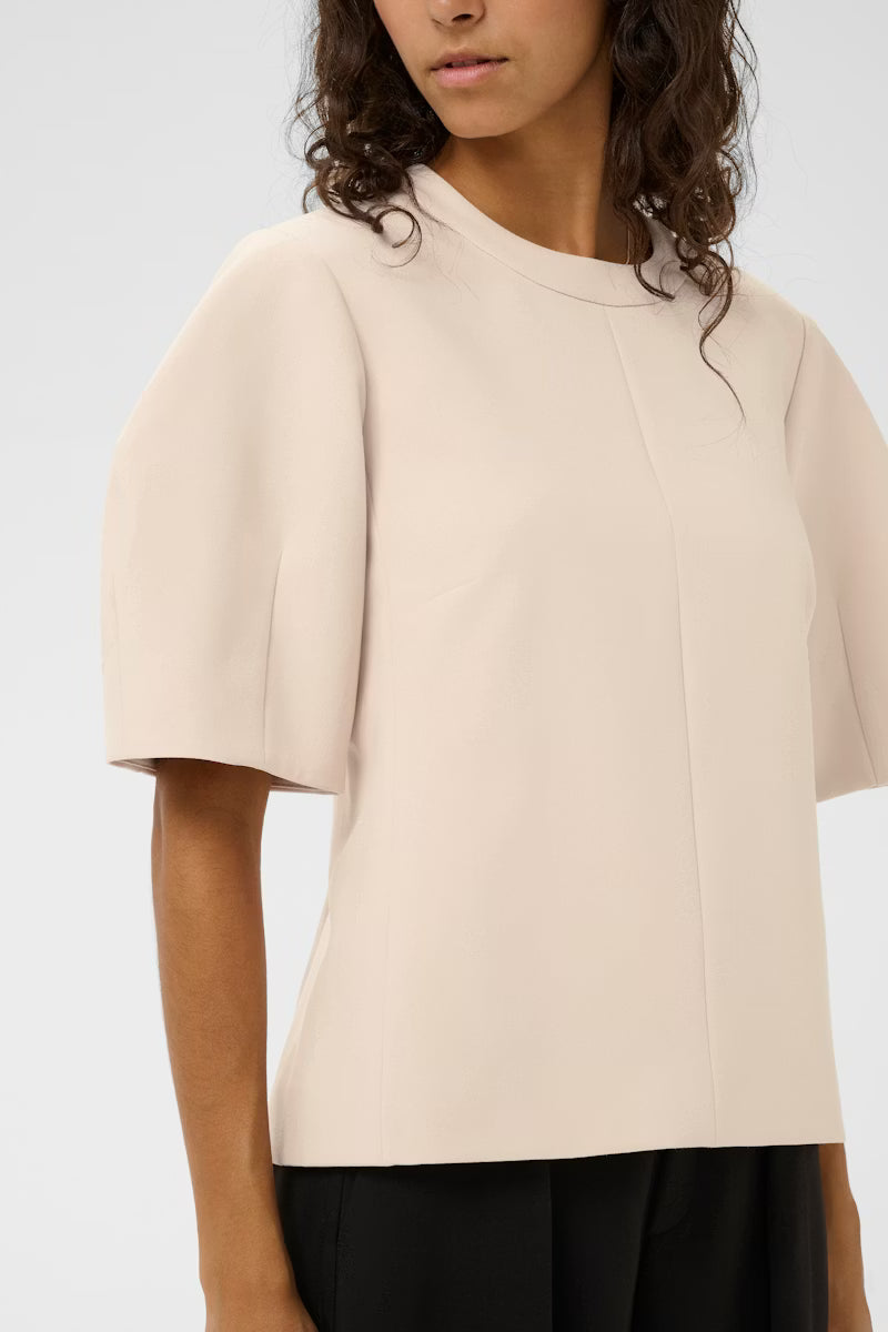 CREAM PUFF SLEEVE TOP