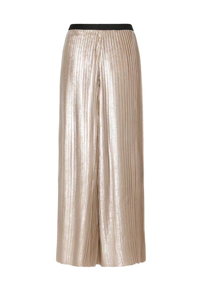 SOFT GOLD WIDE PLEAT TROUSER