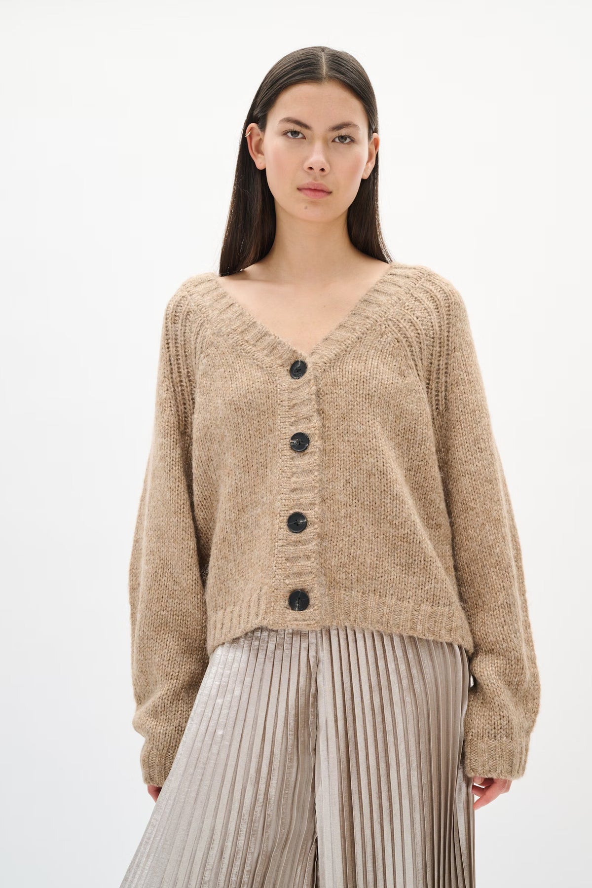 SOFT GOLD WIDE PLEAT TROUSER