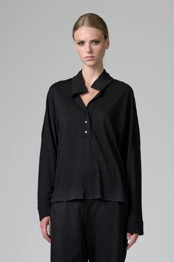 WOOL POLO SHIRT WITH WOOL INSERT