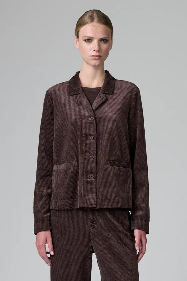 CHOCOLATE STRETCH CORD JACKET