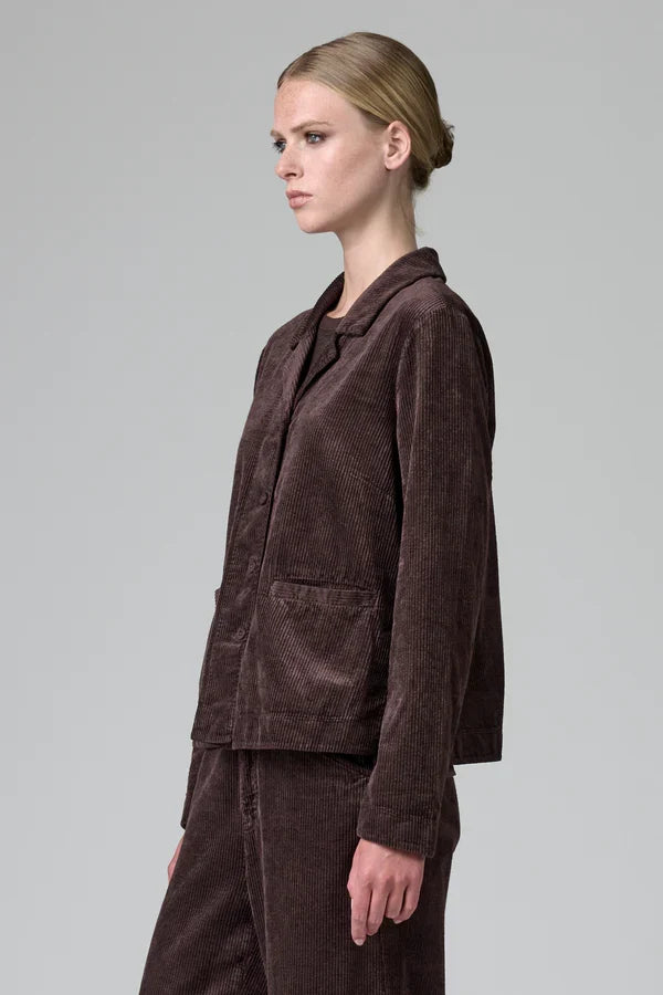 CHOCOLATE STRETCH CORD JACKET