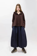 PSOHIA CHOCOLATE A-LINE HOODED TOP