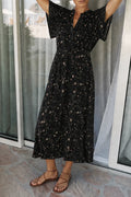 INDI AND COLD LONG FLORAL PRINT DRESS