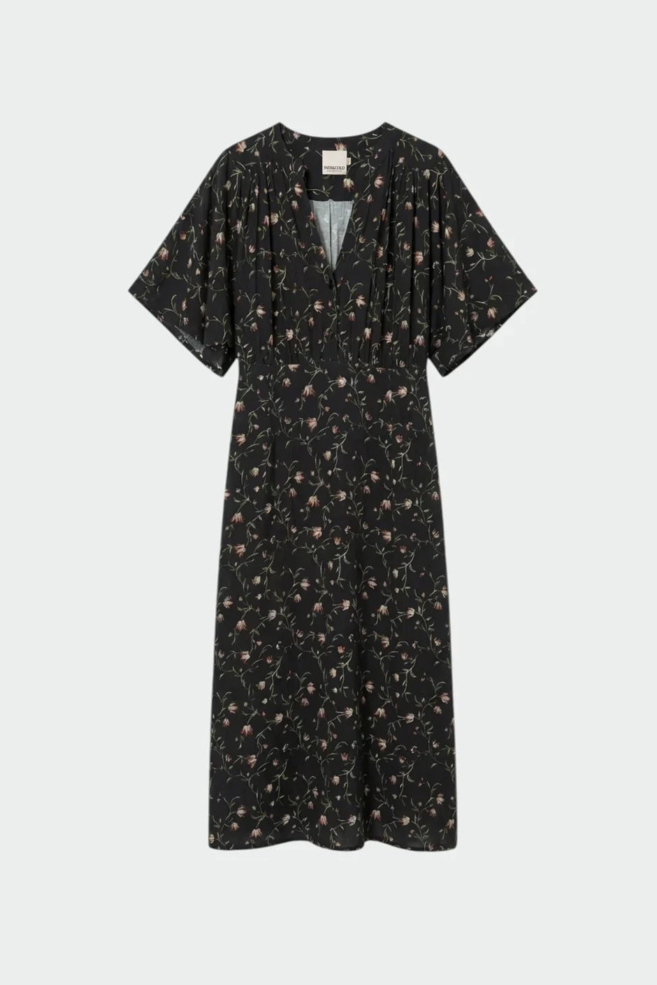 INDI AND COLD LONG FLORAL PRINT DRESS