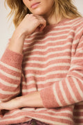 INDI AND COLD PINK AND CREAM STRIPE KNIT