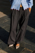 INDI AND COLD GREY PLEAT FRONT TROUSER