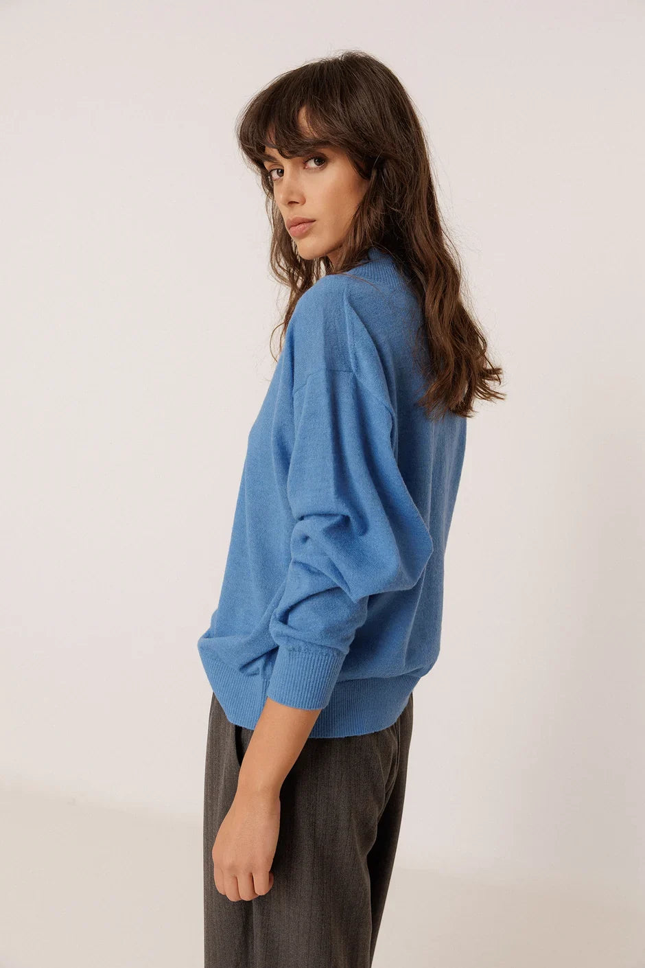INDI AND COLD BLUE ALPACA MIX SWEATER