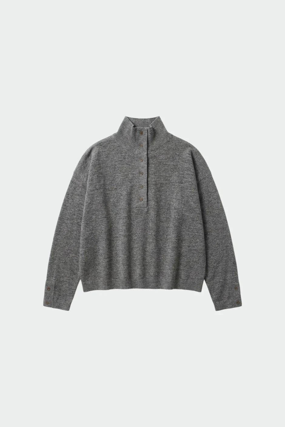 INDI AND COLD BUTTON NECK SWEATER