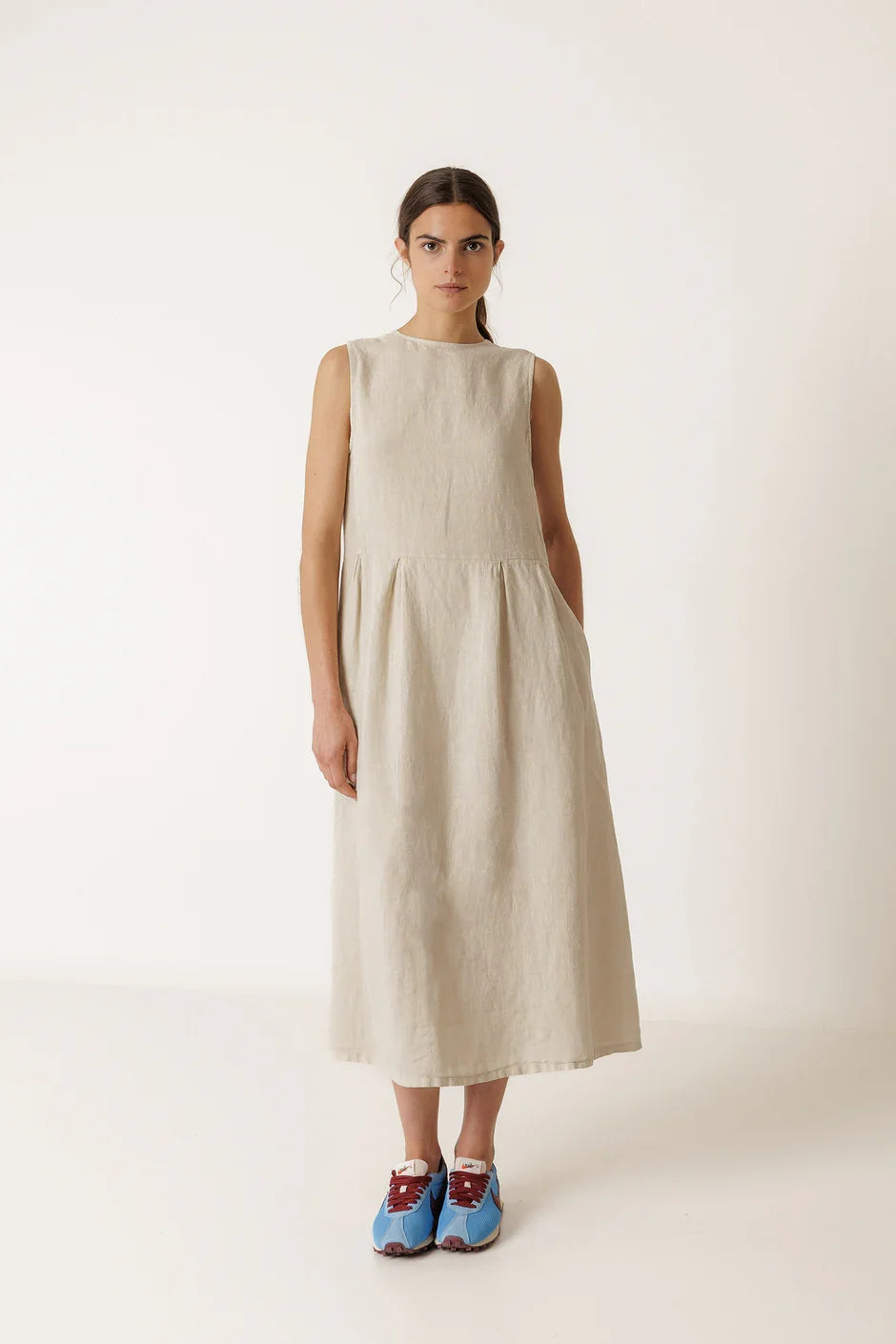 INDI AND COLD MULTIPOSITION LINEN DRESS