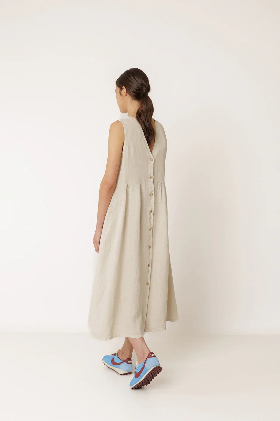 INDI AND COLD MULTIPOSITION LINEN DRESS
